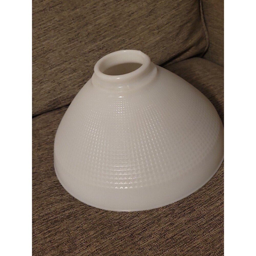 Vintage Milk Glass 10" Diffuser Torchier Waffle Shade Floor Lamp Globe Excellent